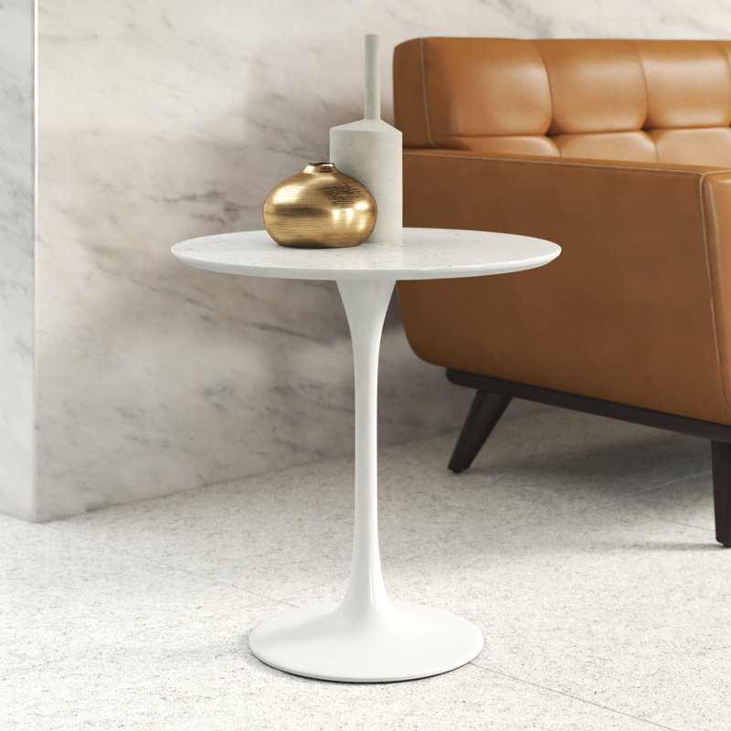 Upper Square™ Bergen Marble Top Pedestal End Table & Reviews Wayfair